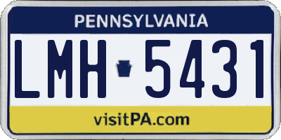 PA license plate LMH5431