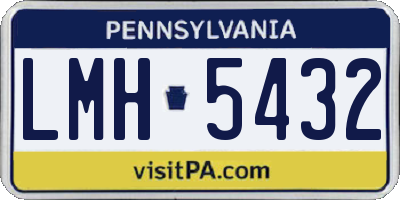 PA license plate LMH5432