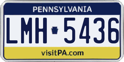 PA license plate LMH5436