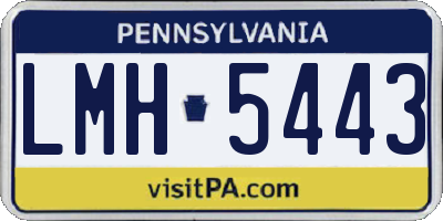 PA license plate LMH5443