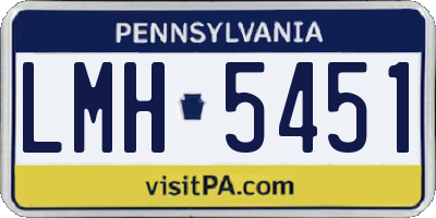 PA license plate LMH5451