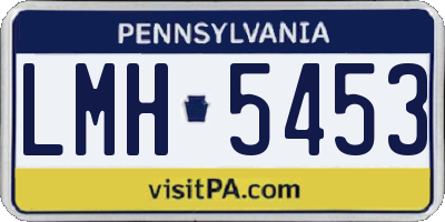 PA license plate LMH5453