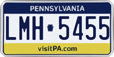 PA license plate LMH5455