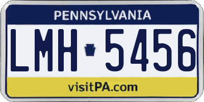 PA license plate LMH5456