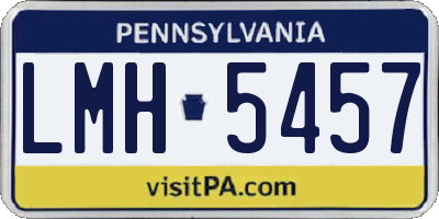 PA license plate LMH5457