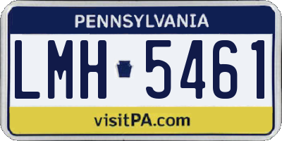 PA license plate LMH5461