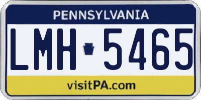PA license plate LMH5465