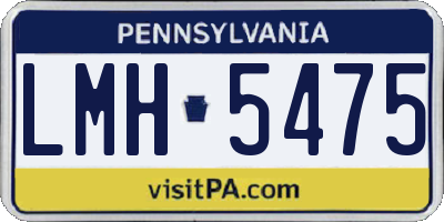 PA license plate LMH5475