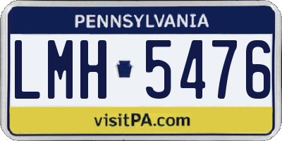 PA license plate LMH5476