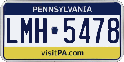 PA license plate LMH5478