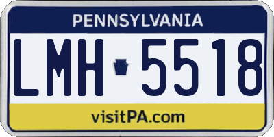 PA license plate LMH5518