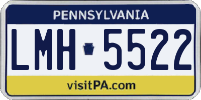 PA license plate LMH5522