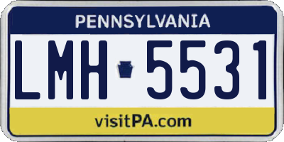 PA license plate LMH5531