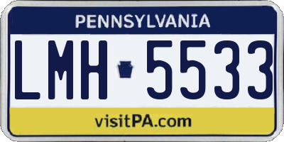 PA license plate LMH5533