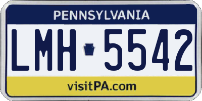 PA license plate LMH5542