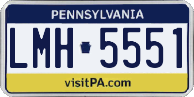 PA license plate LMH5551