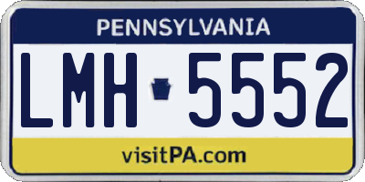 PA license plate LMH5552