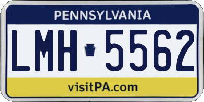 PA license plate LMH5562