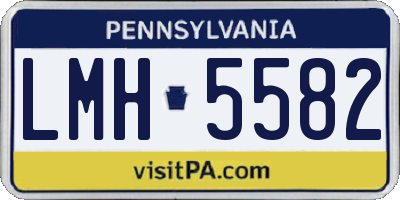 PA license plate LMH5582