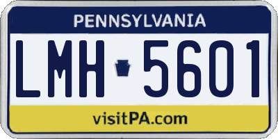 PA license plate LMH5601