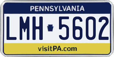 PA license plate LMH5602