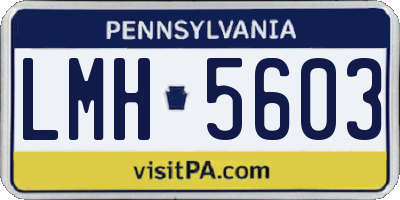 PA license plate LMH5603