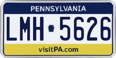 PA license plate LMH5626
