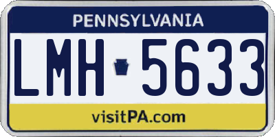 PA license plate LMH5633
