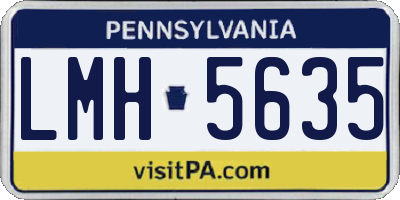PA license plate LMH5635