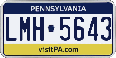PA license plate LMH5643