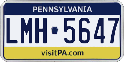 PA license plate LMH5647