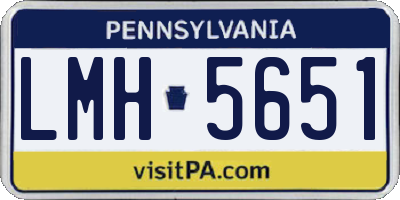 PA license plate LMH5651