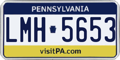 PA license plate LMH5653