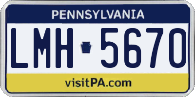 PA license plate LMH5670