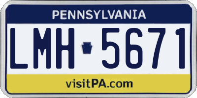 PA license plate LMH5671