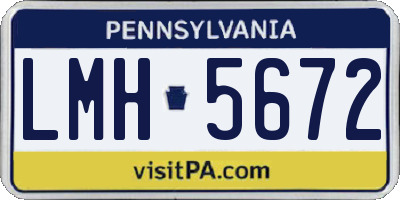 PA license plate LMH5672