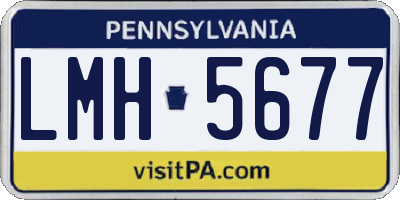 PA license plate LMH5677