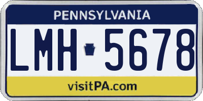 PA license plate LMH5678