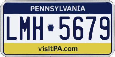 PA license plate LMH5679