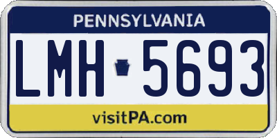 PA license plate LMH5693