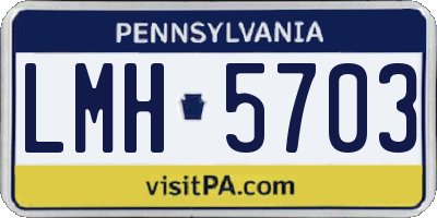 PA license plate LMH5703