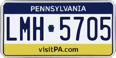 PA license plate LMH5705