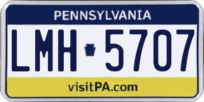 PA license plate LMH5707