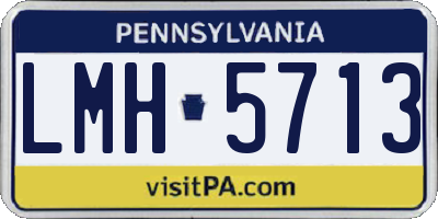 PA license plate LMH5713