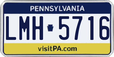 PA license plate LMH5716