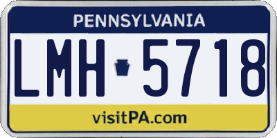 PA license plate LMH5718