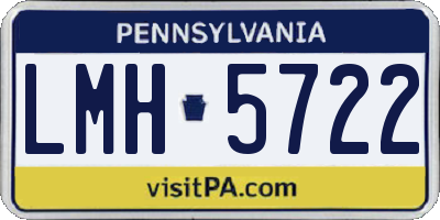 PA license plate LMH5722
