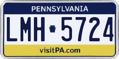 PA license plate LMH5724