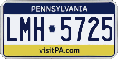 PA license plate LMH5725