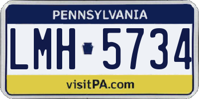PA license plate LMH5734